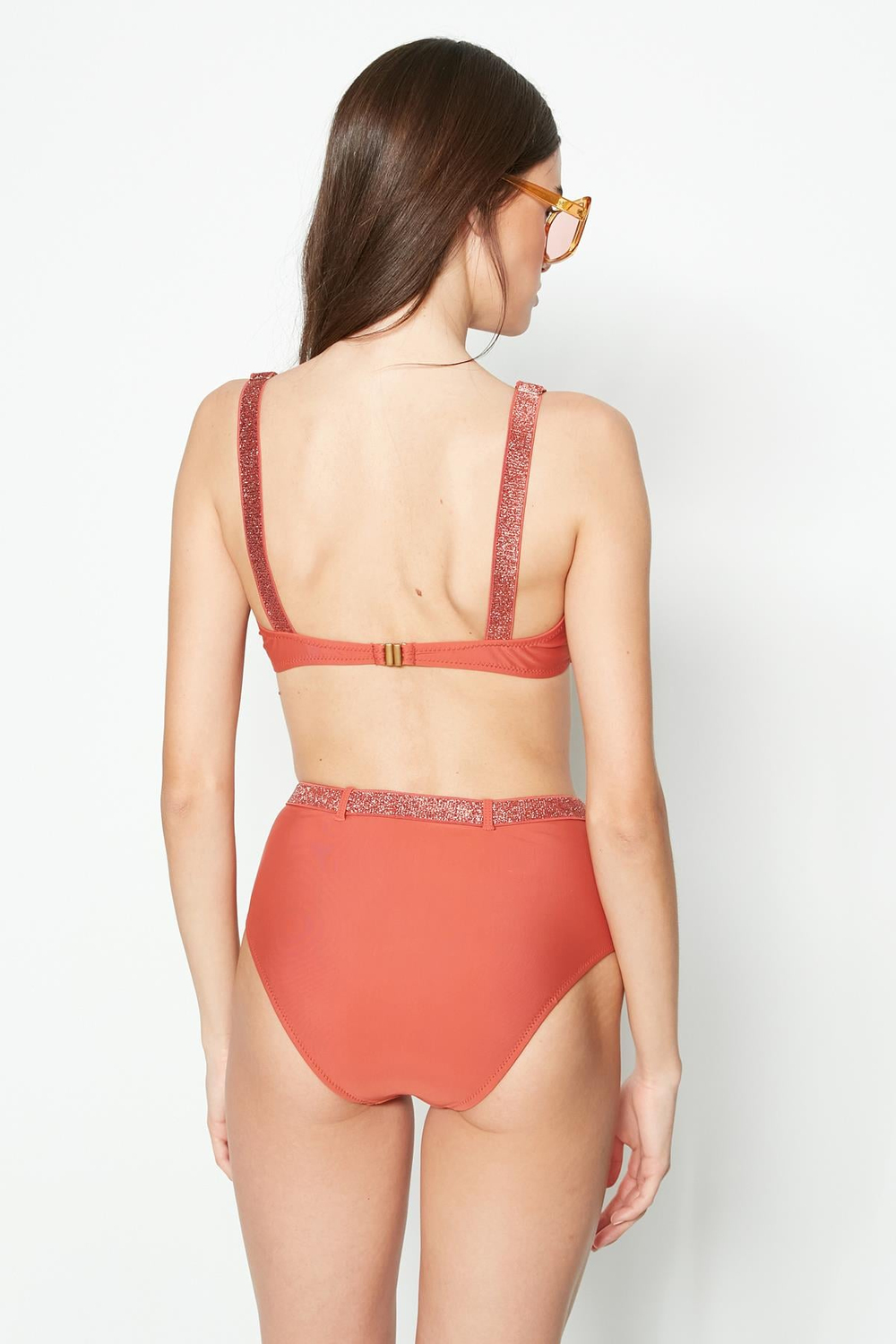 Simli Üçgen Bikini Takım 3220 Tarçın