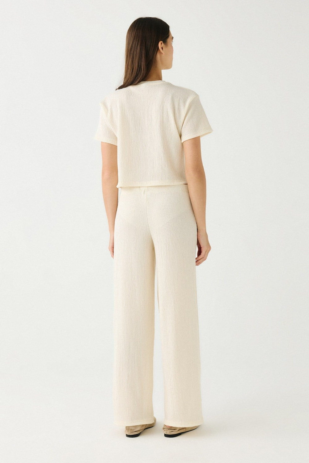 Comfort Dokulu Natural Pijama Takım 9160 Beyaz
