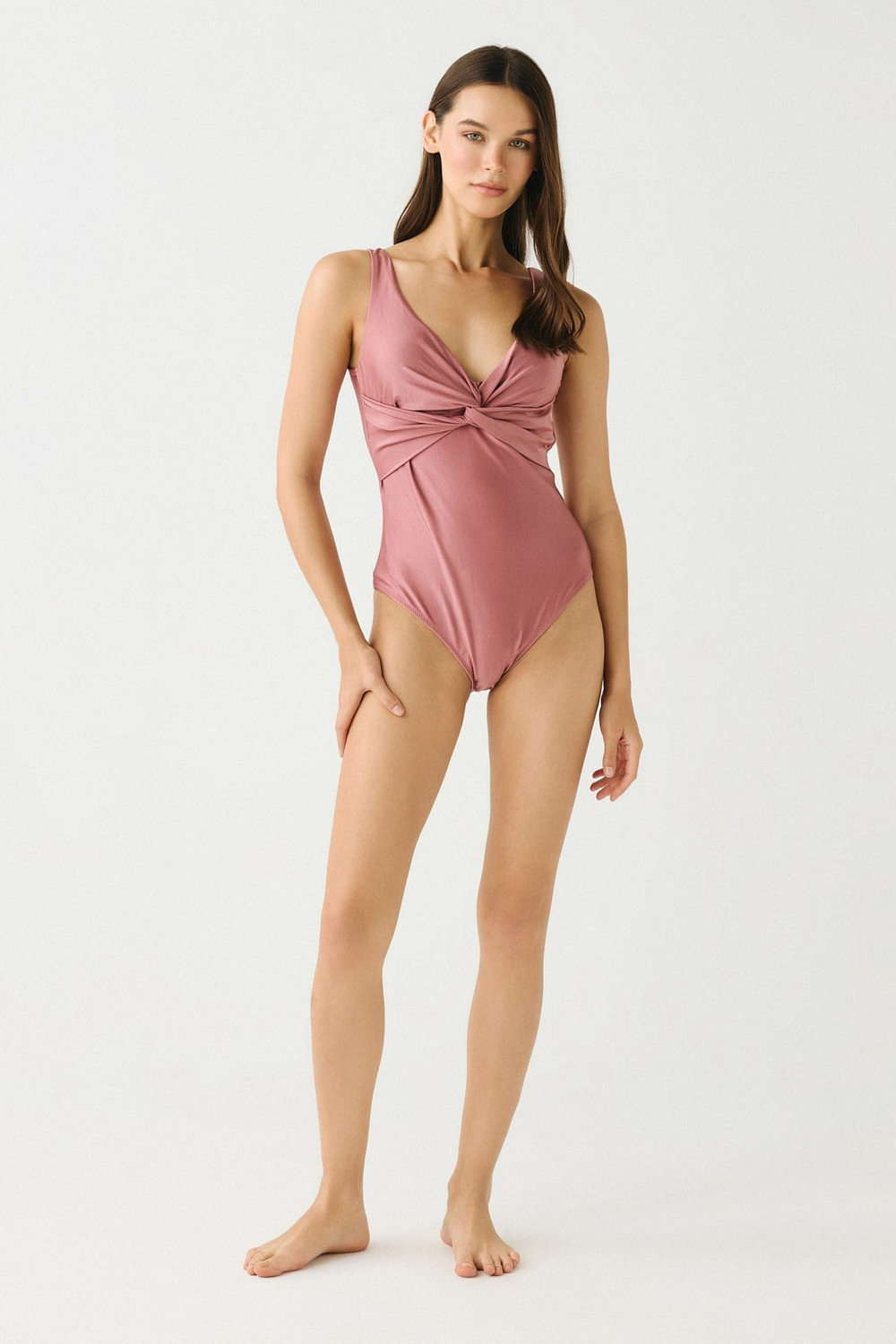 Drape Bel Detay Mayo 7794 Pembe
