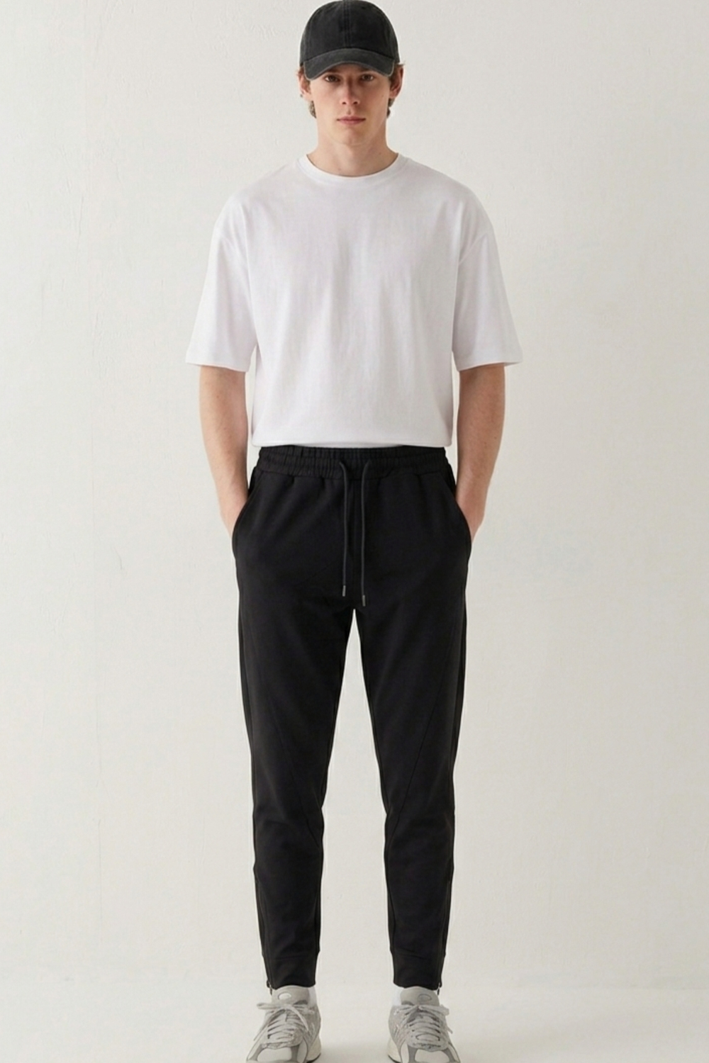 Mens Sweatpants with Elastic  and Zip-Up Closure 787