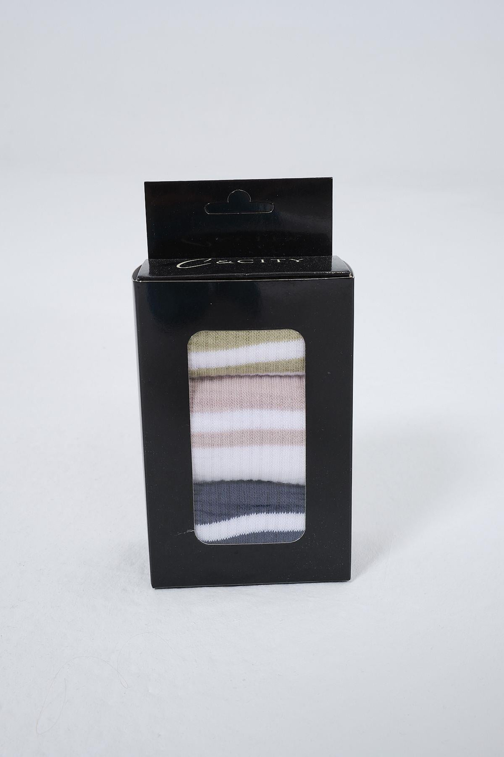 Mens Striped Long 3-Pair Sock Set