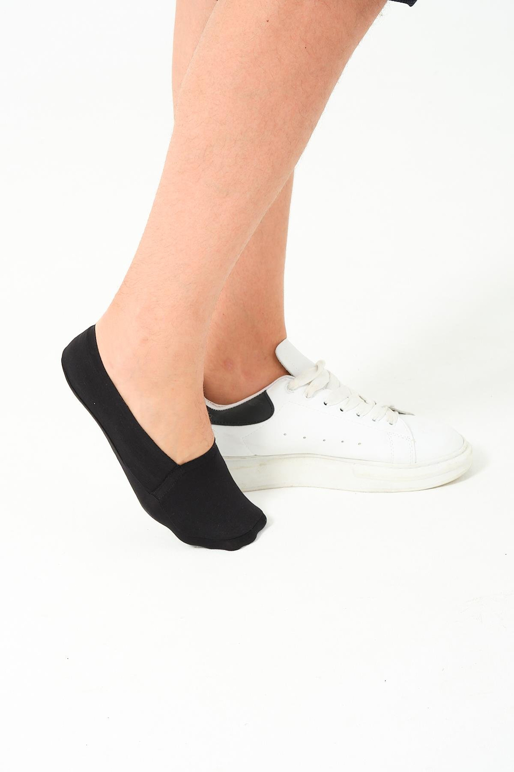 Erkek Pamuklu Kısa Lazer Kesim Görünmez Çorap Siyah