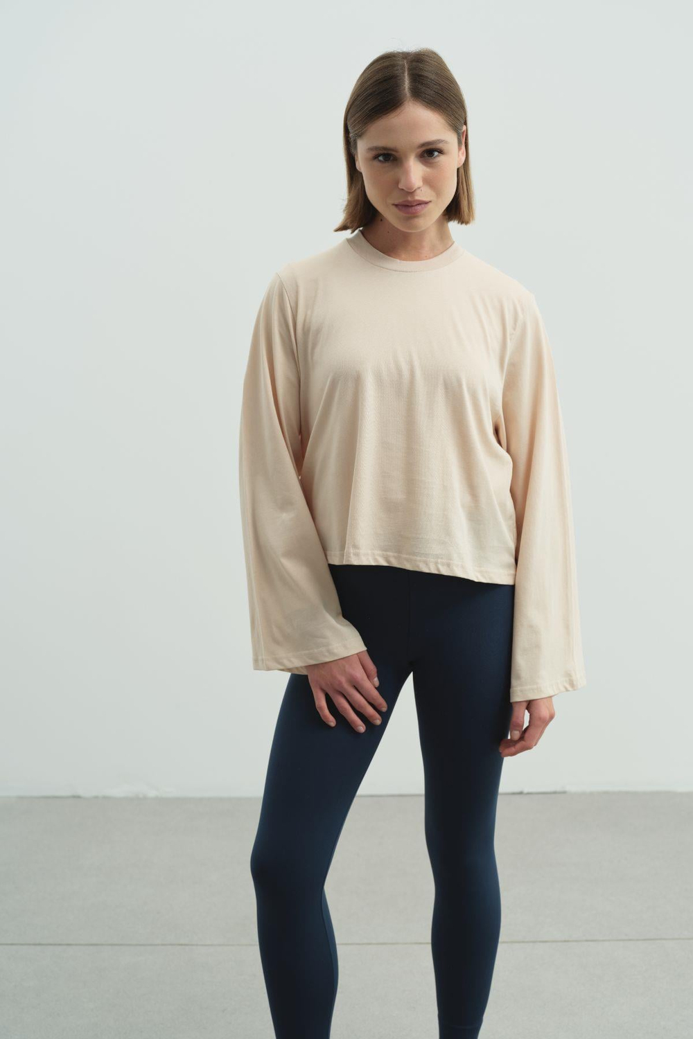 Geniş Kol Oversize 2li Paket T-Shirt 965 Gri/Bej