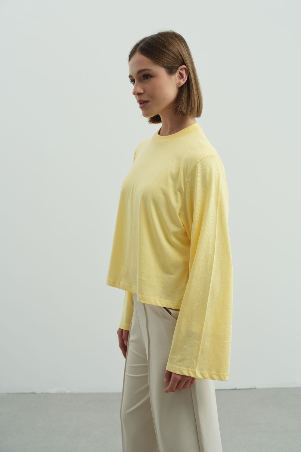 Geniş Kol Oversize 2li Paket T-Shirt 965 Lila/Sarı