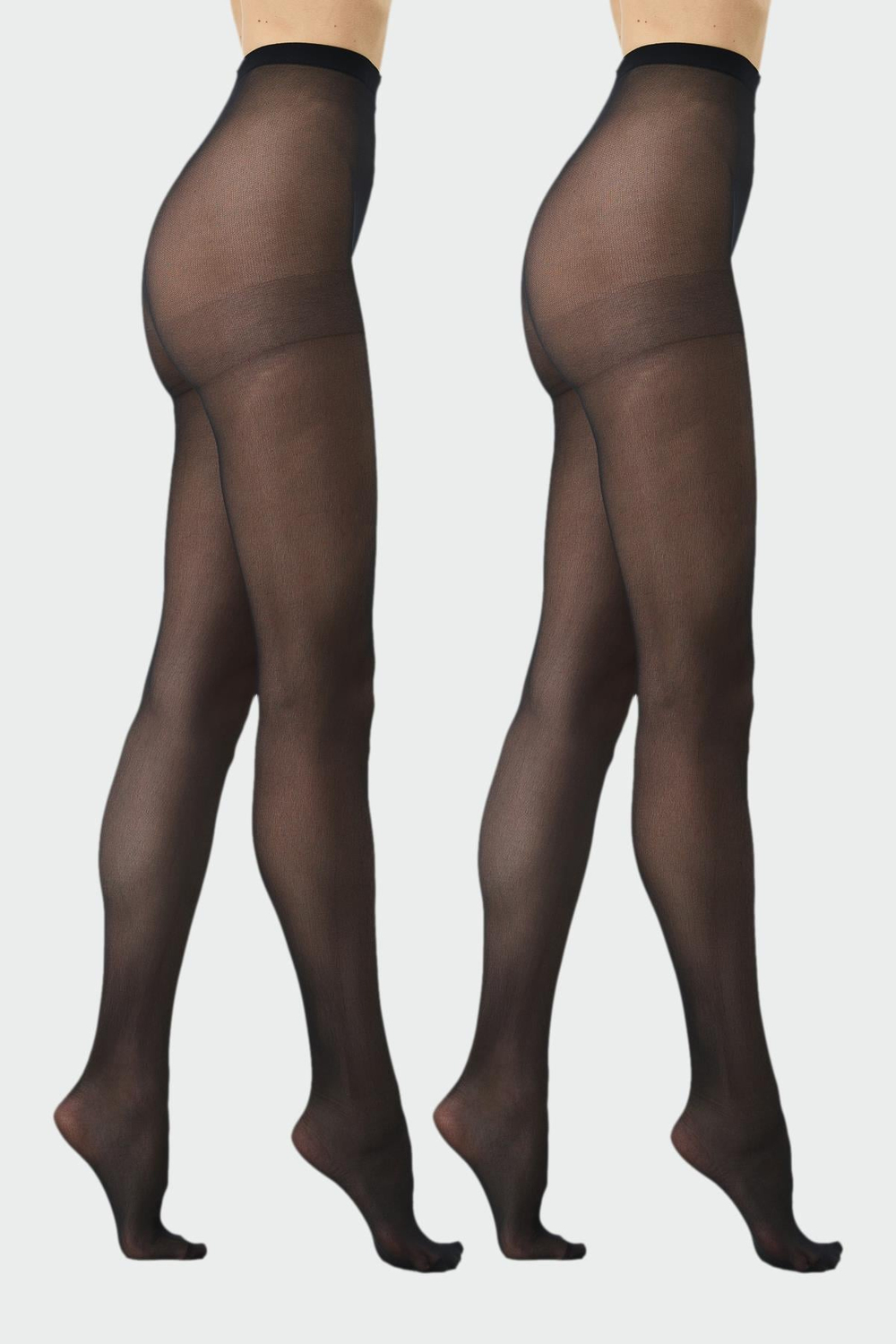 40 Denier Sheer Plus Size Opaque Pantyhose - 2 Pack
