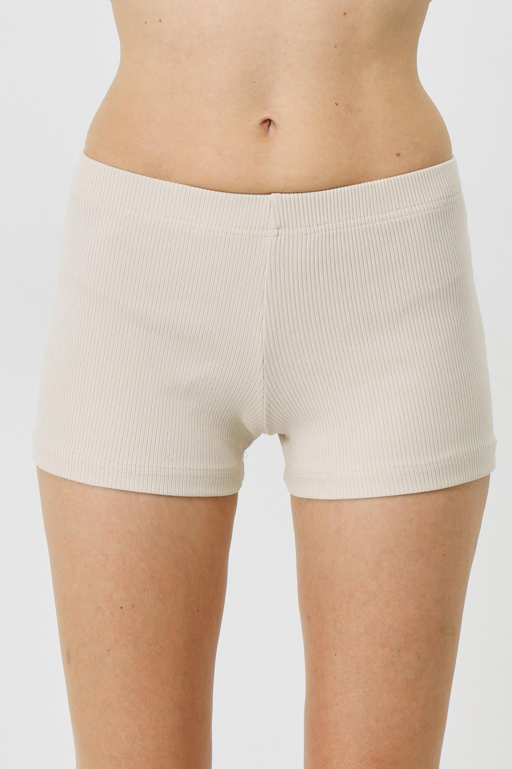 Kadın Fitilli Örme Kısa Boxer 930 Bej
