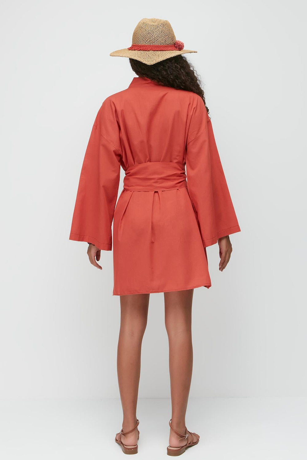 Kimono Pareo Plaj Elbisesi 22412 Kiremit