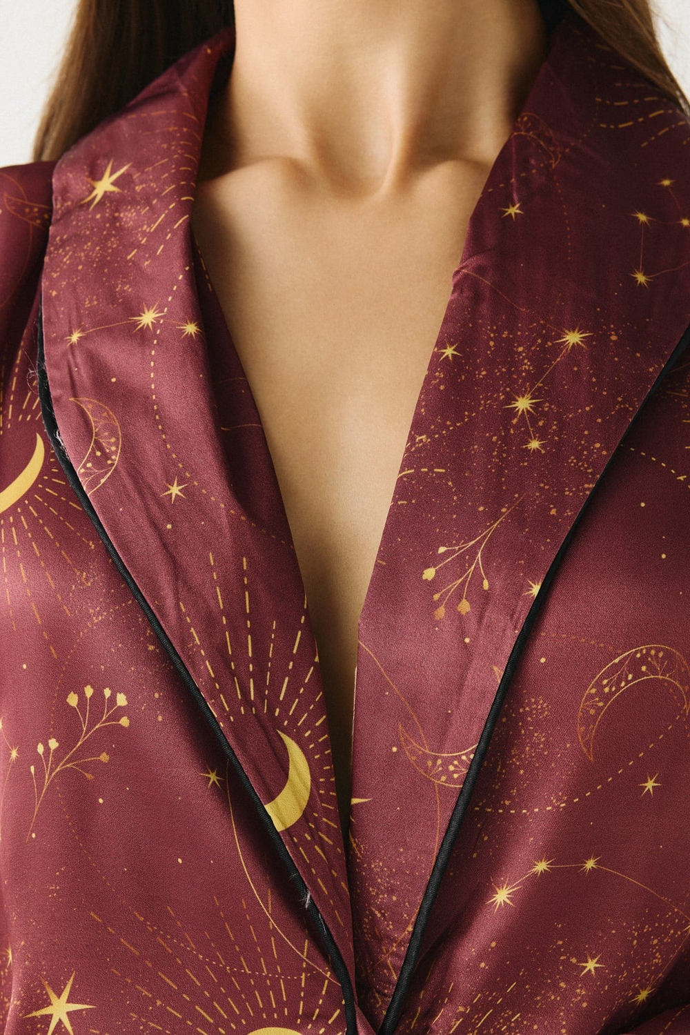 Luna Touch Kimono Pantolon 2li Saten Takım Kiremit