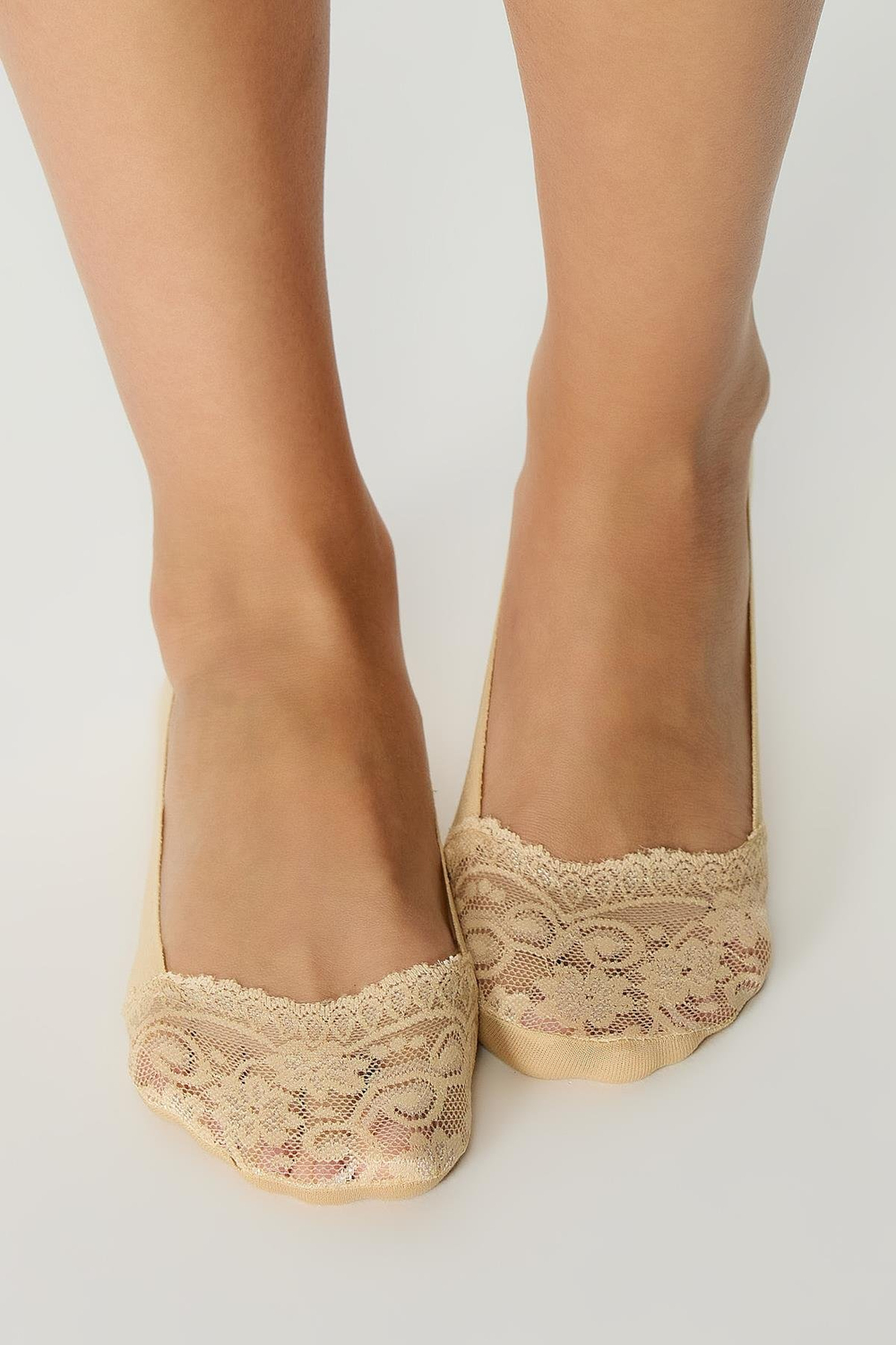 Mumy Dantel Detay Babet Çorap Ten