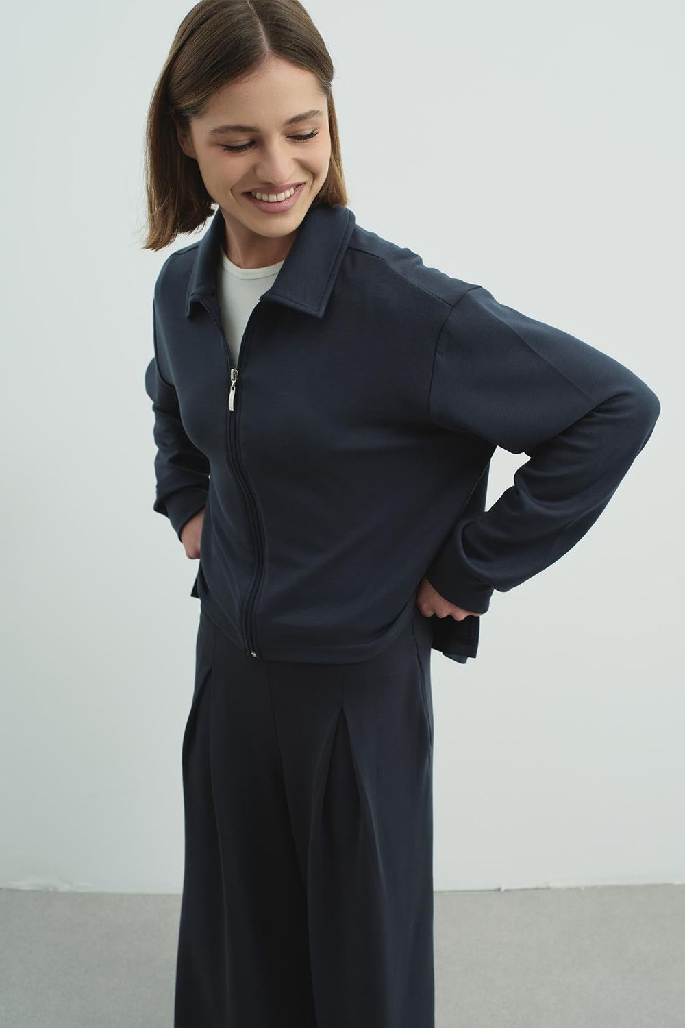 Pure Touch Fermuarlı Sweat CC7002 Füme