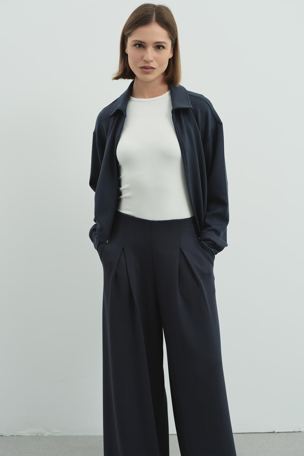 Pure Touch Fermuarlı Sweat CC7002 Füme