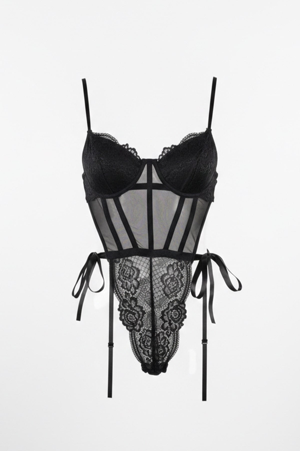 Transparan Bodysuit Siyah