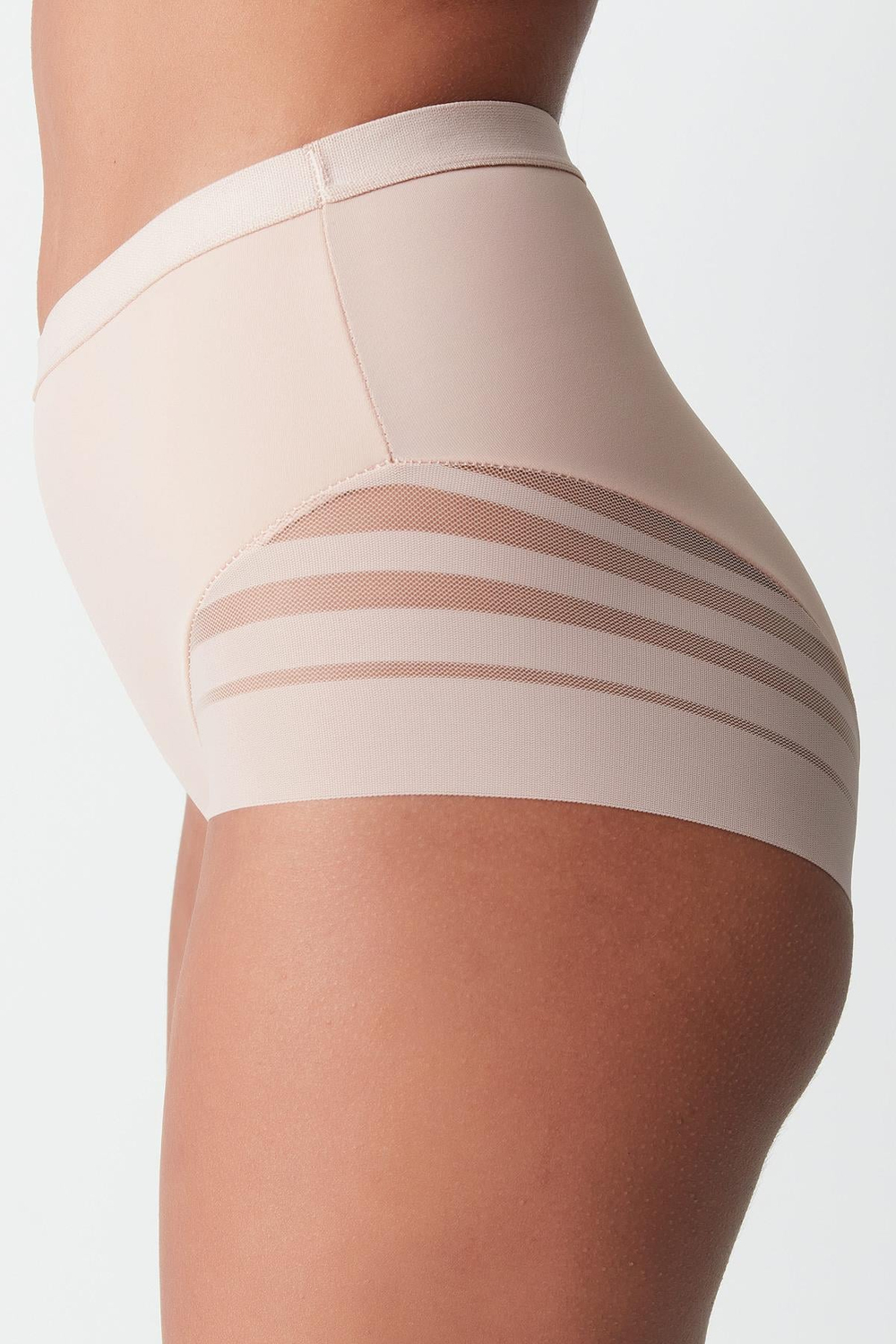 High-Waisted Corseted Panties with Tulle Detail C19301