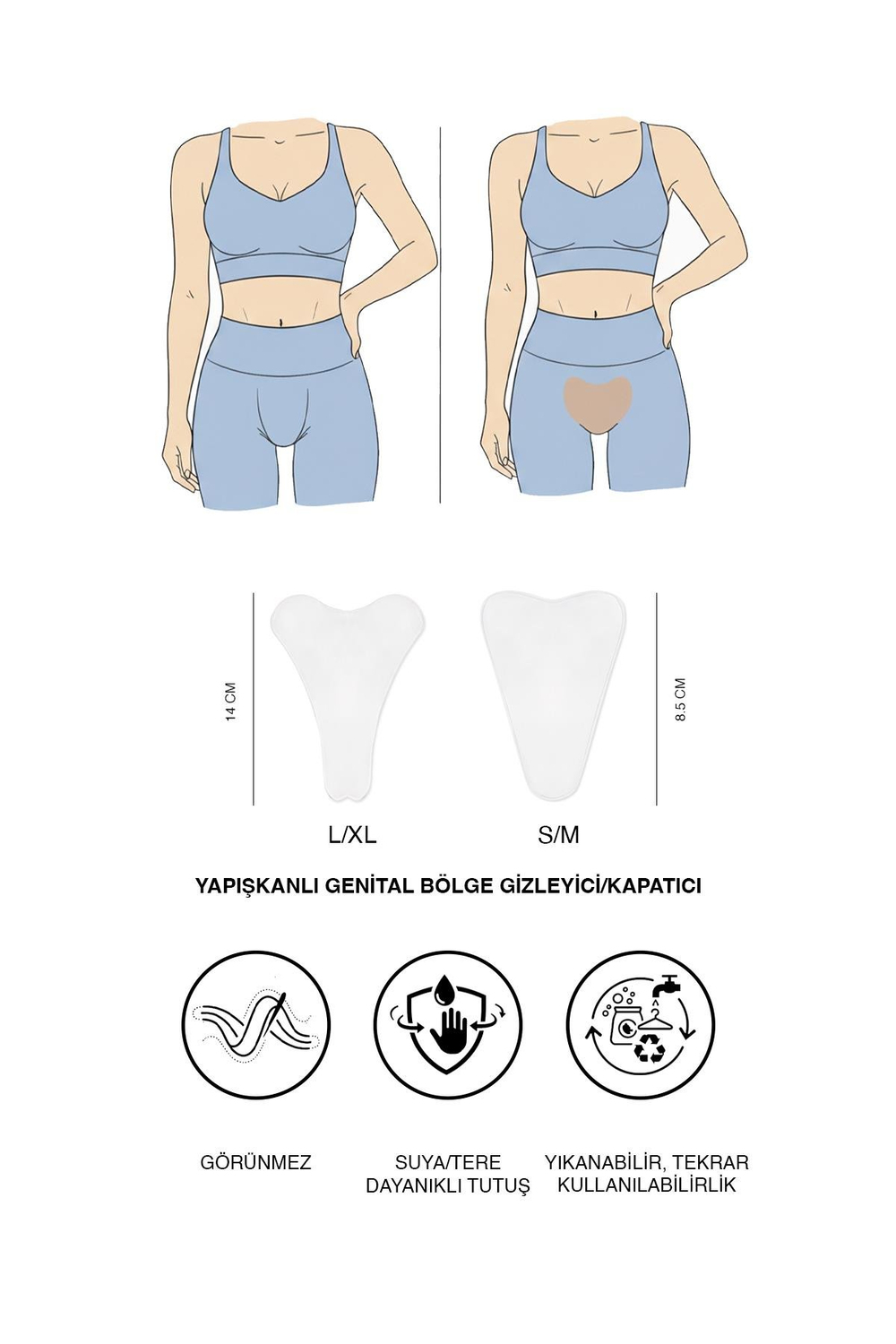 Yapışkanlı Genital Bölge Gizleyici/Kapatıcı Camel Toe 7237 Şeffaf