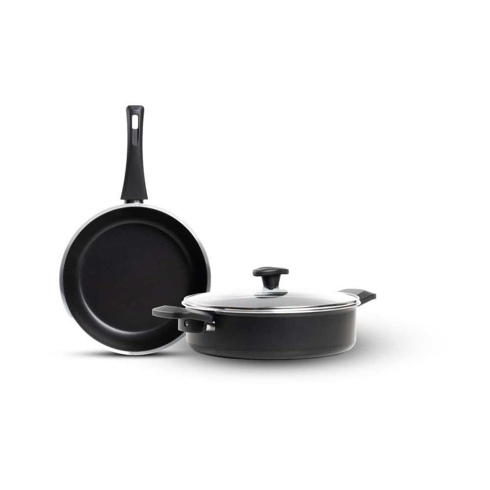 Leggno Taff 3 Parça Tencere ve Tava Seti 26 cm Siyah