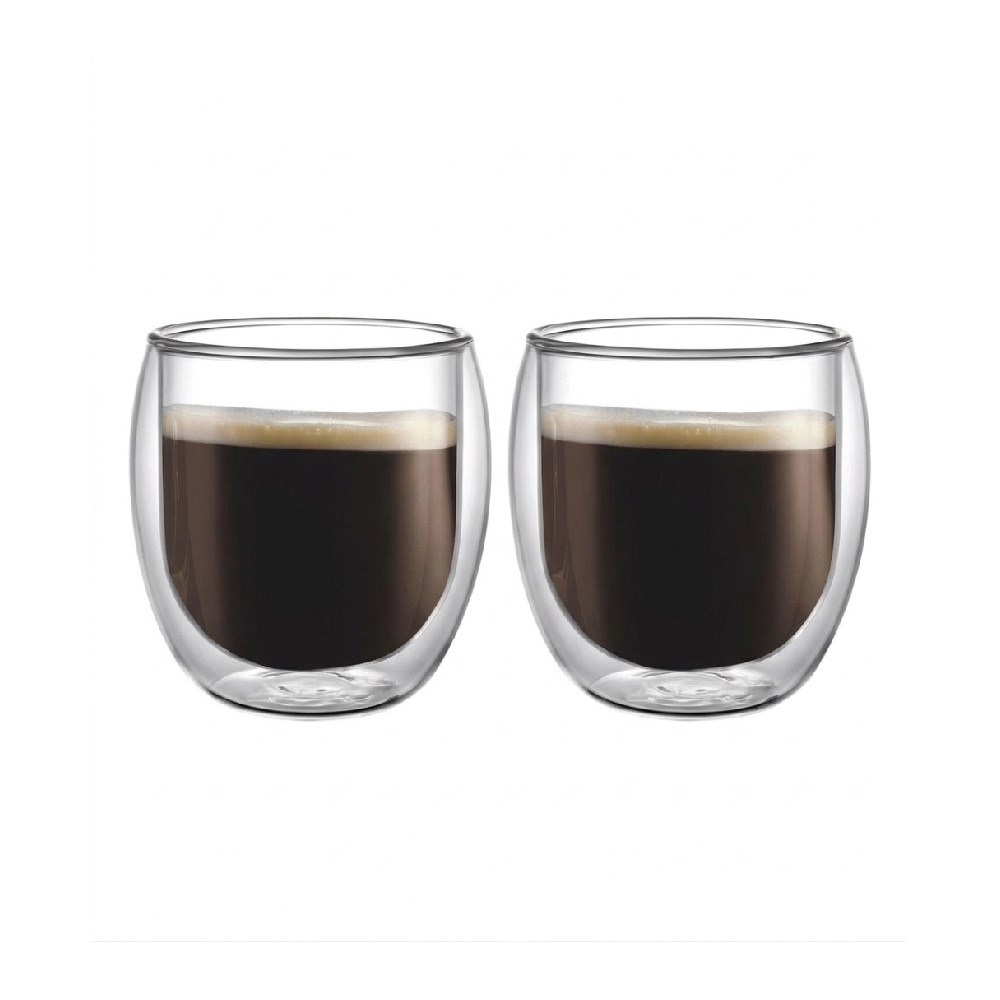 Leggno Vetro Çift Cidarlı Cam Espresso Bardağı 2'li 100 ml