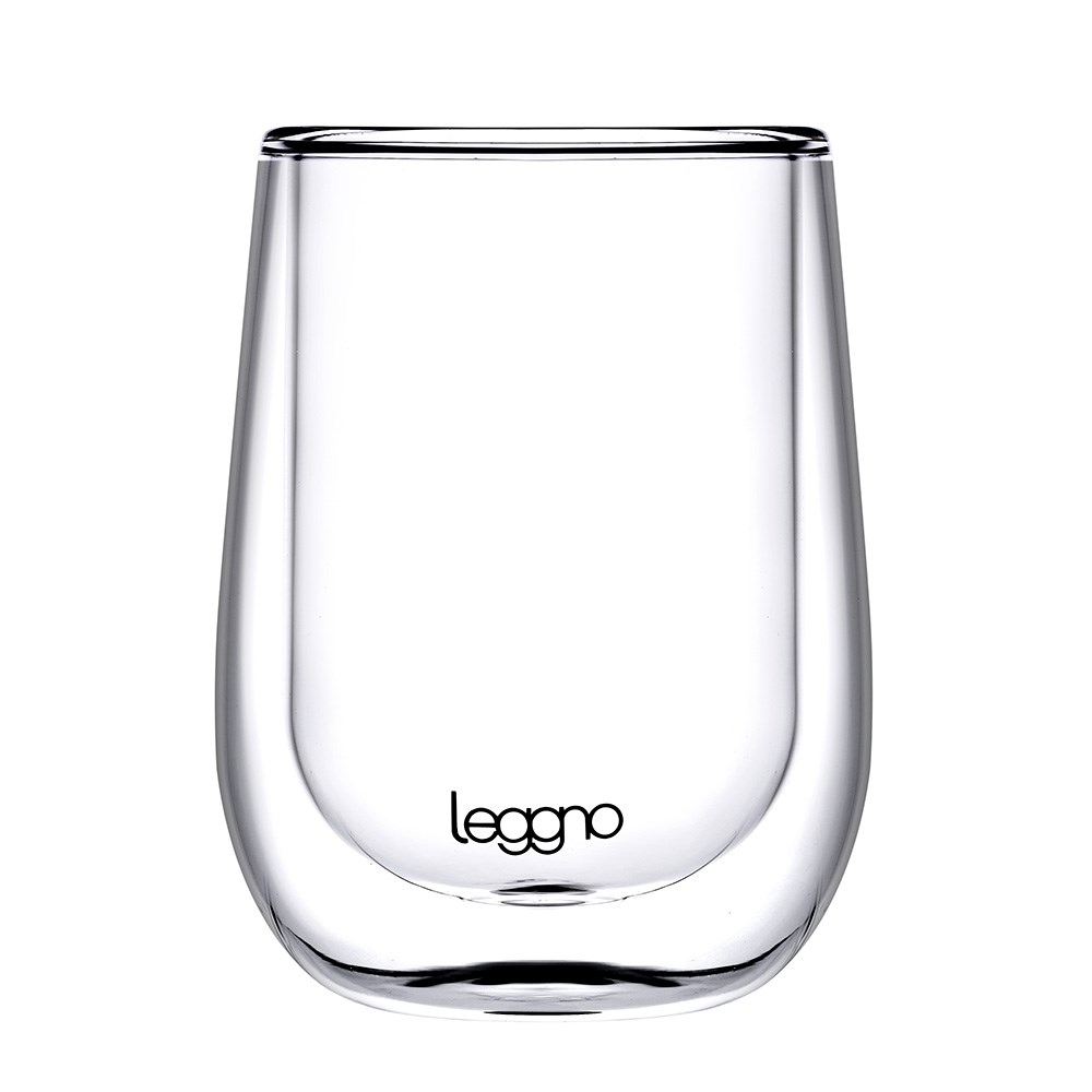 Leggno Vetro Çift Cidarlı Cam Kahve Bardağı 230 ml