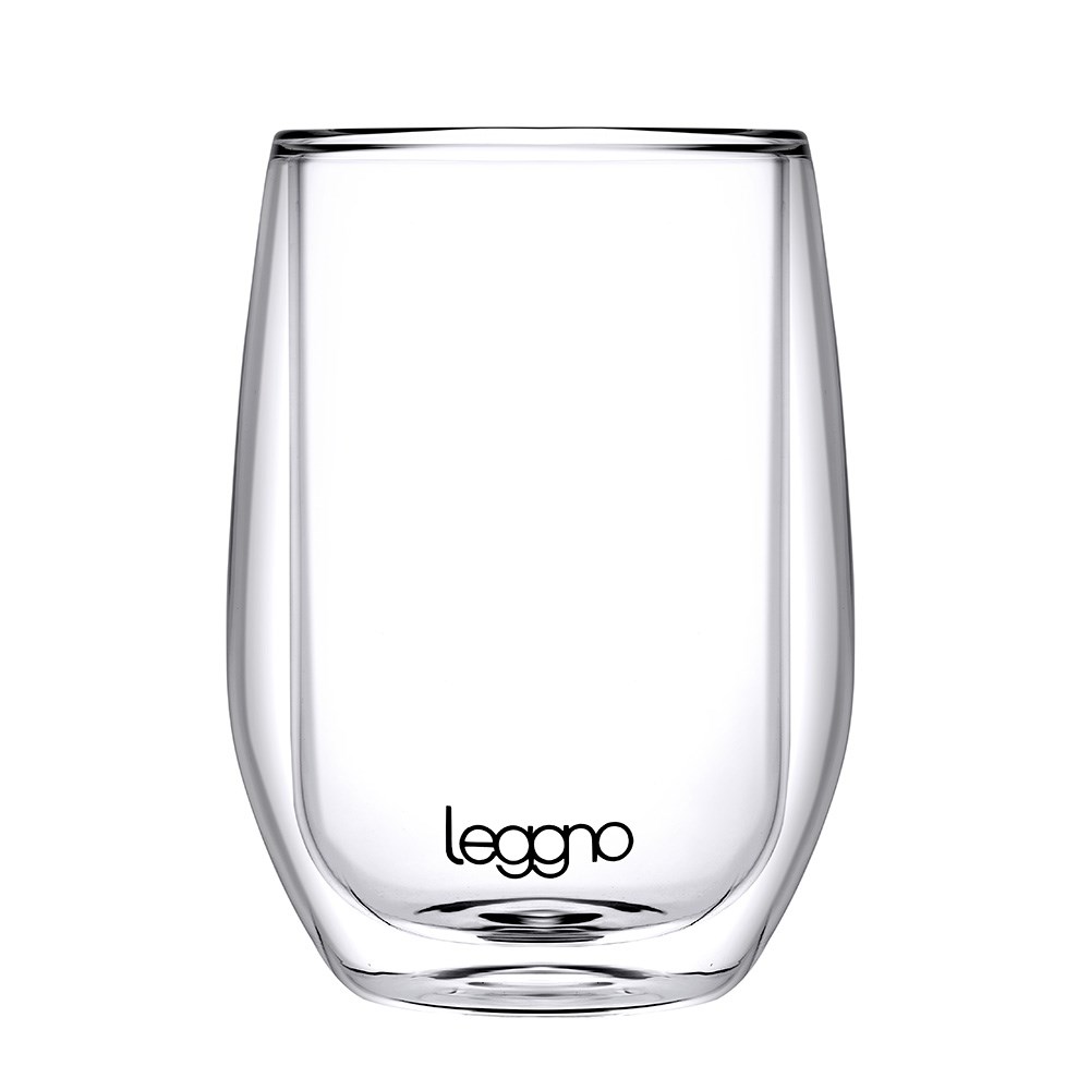 Leggno Vetro Çift Cidarlı Cam Latte Bardağı 330 ml