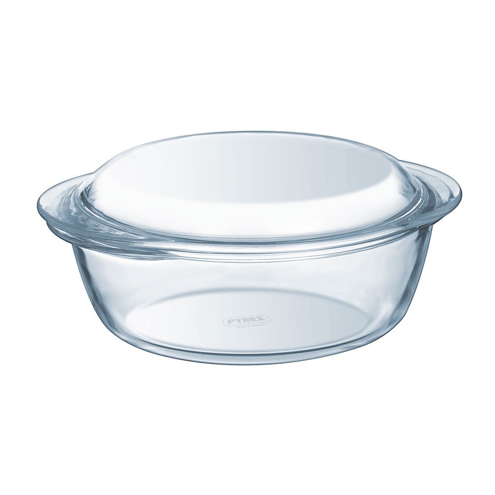 Pyrex Yuvarlak Kapaklı Cam Fırın Kabı 2.1 L