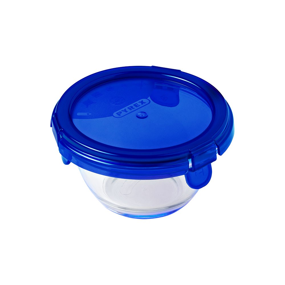 Pyrex Yuvarlak Kapaklı Saklama Kabı 20 cm Mavi