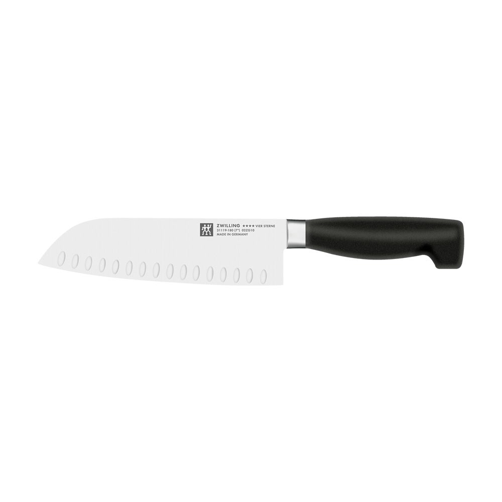 Zwilling Four Star Oluklu Santoku Bıçağı Siyah 18 cm