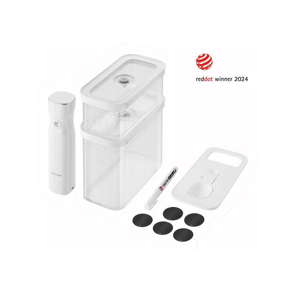 Zwilling Fresh & Save Cube 5 Parça Vakum Saklama Kabı Başlangıç Seti Şeffaf Beyaz