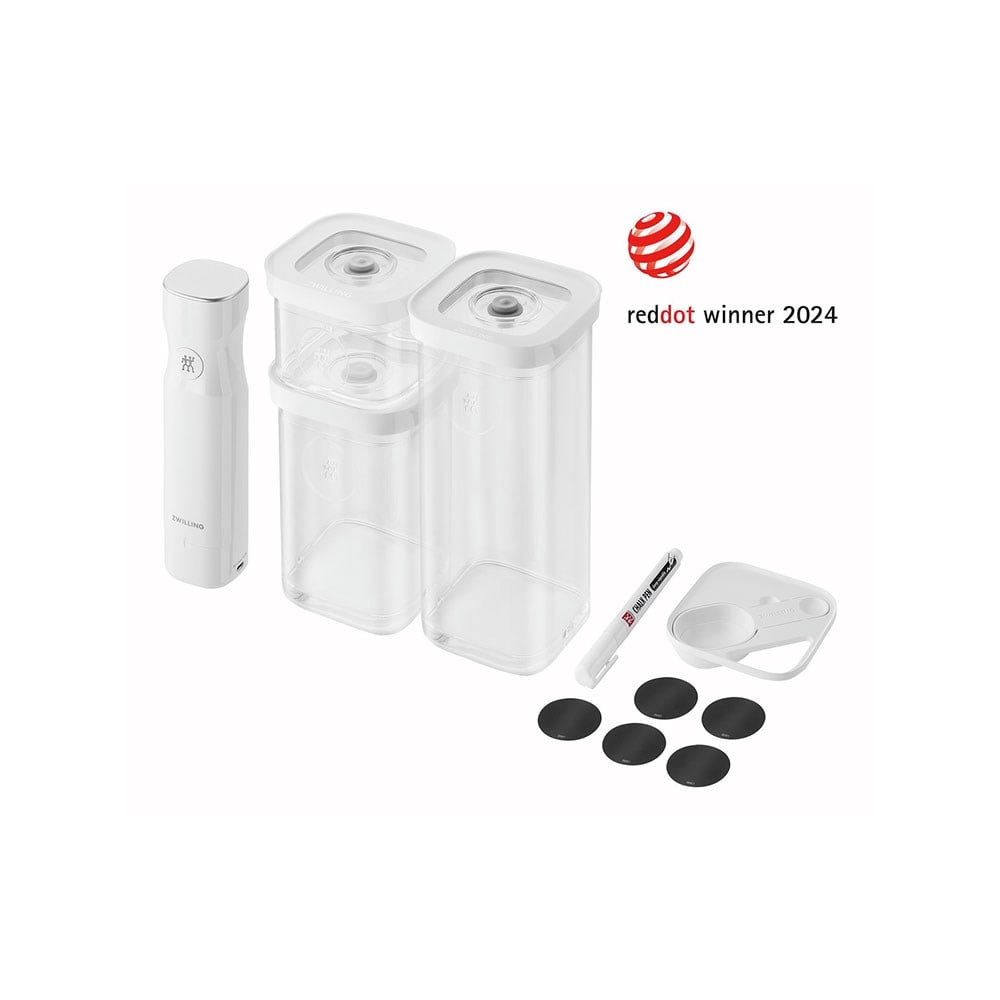 Zwilling Fresh & Save Cube 6 Parça Vakum Saklama Kabı Başlangıç Seti Şeffaf Beyaz