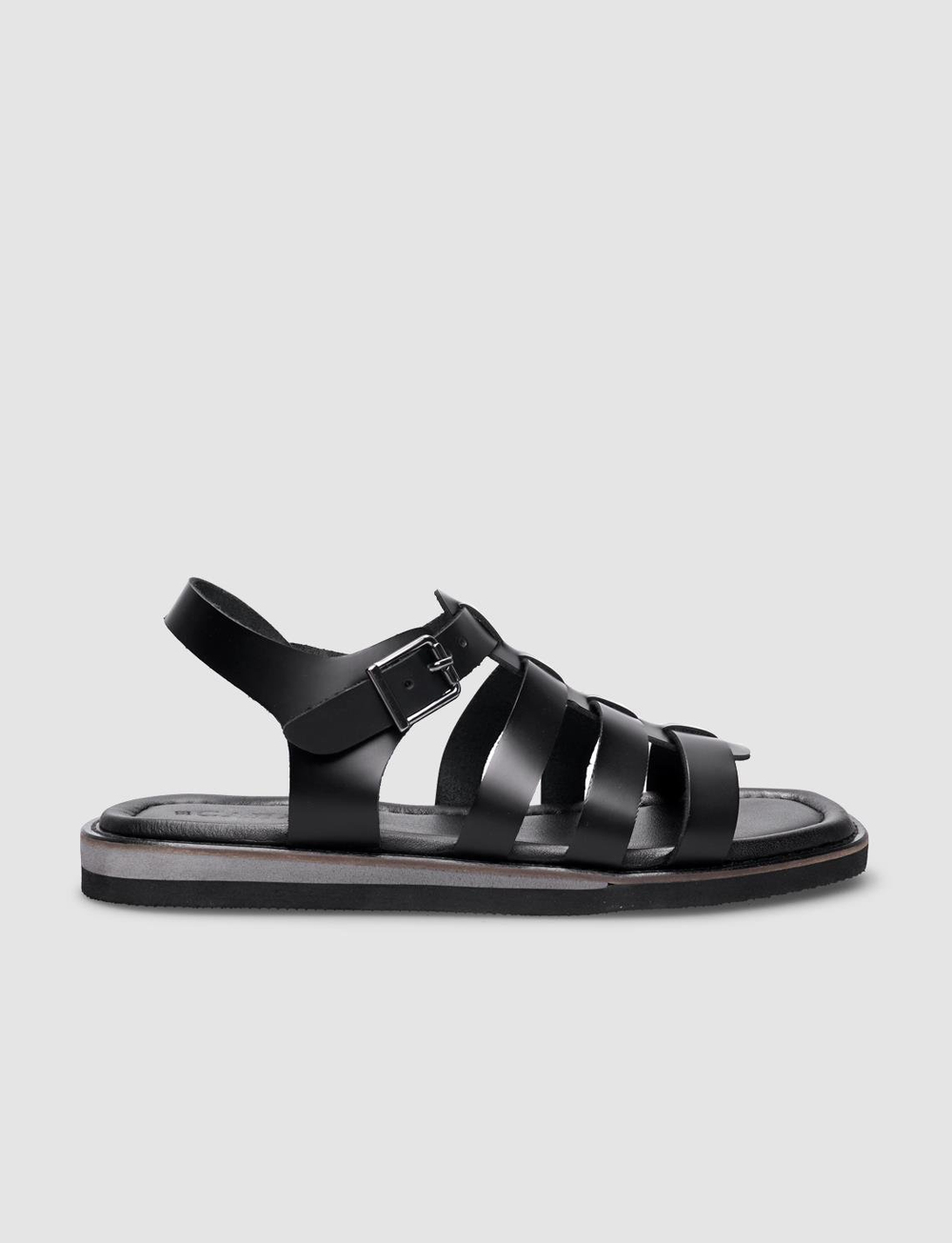 % 100 Hakiki Deri Siyah Kadın Sandalet