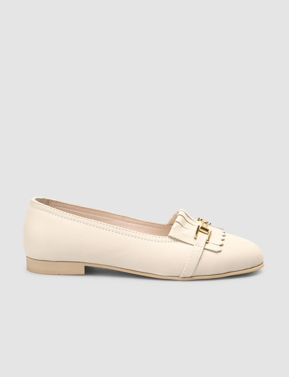 %100 Hakiki Deri Bej Kadın Ayakkabı