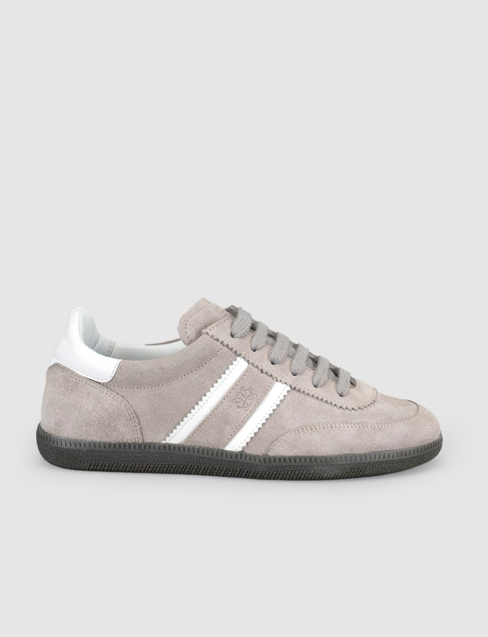 %100 Hakiki Deri Gri Bağcıklı Kadın Sneaker