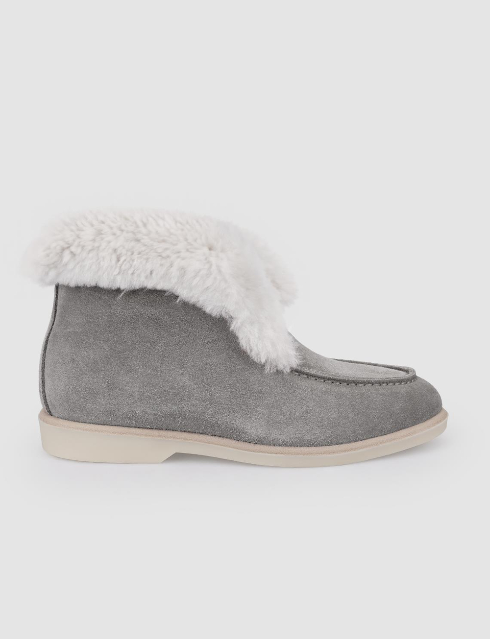 %100 Hakiki Deri Gri Kadın Bot