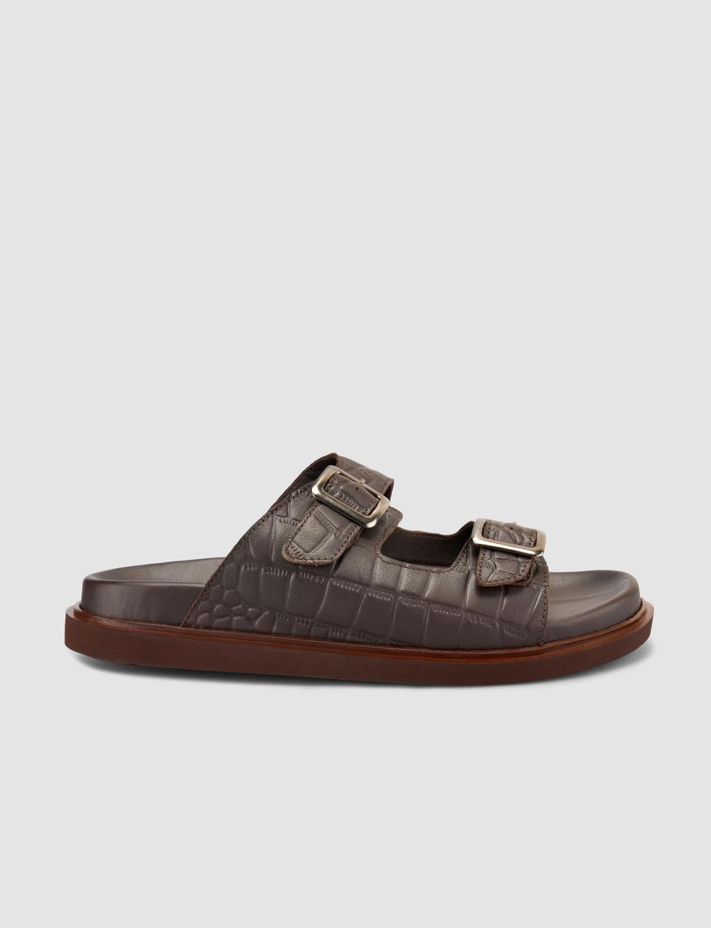 %100 Hakiki Deri Kahverengi Erkek Terlik