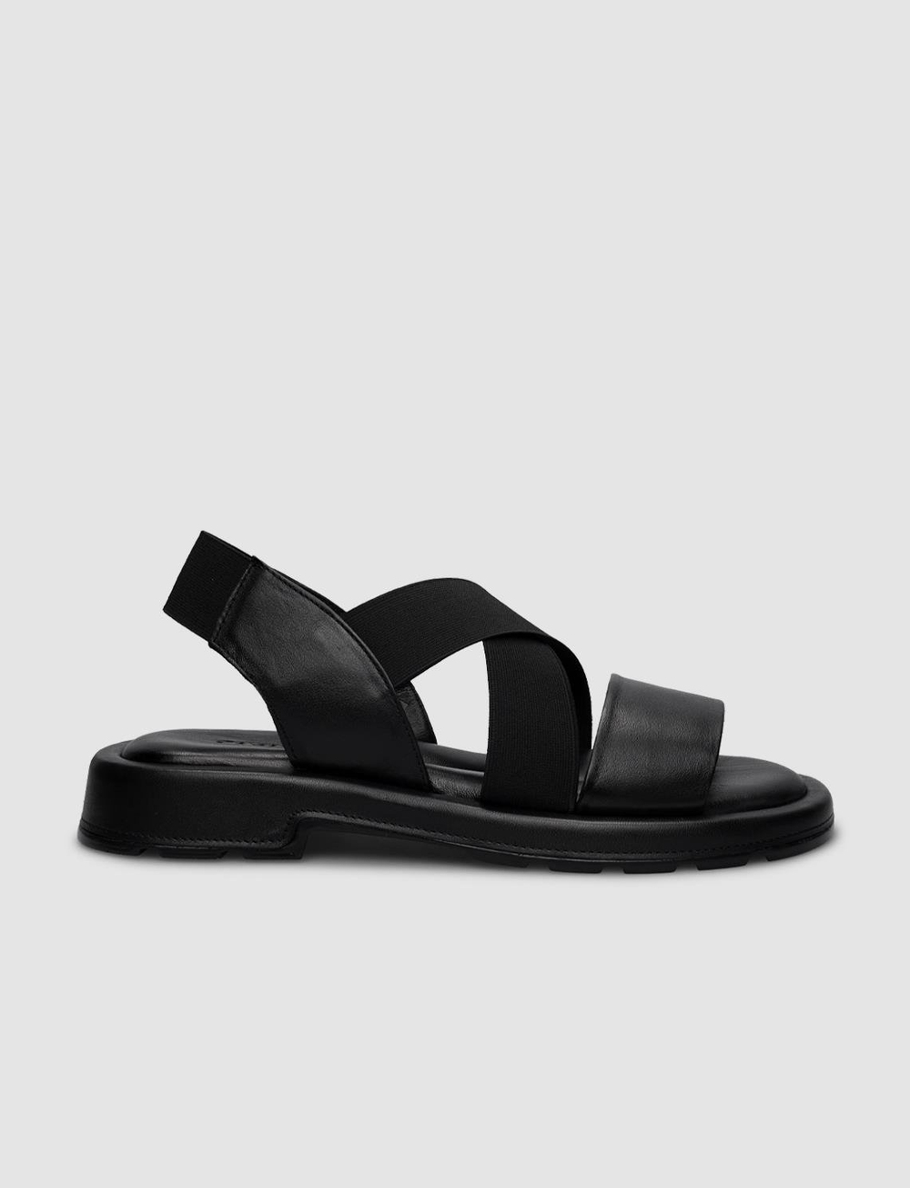 %100 Hakiki Deri Siyah Kadın Sandalet