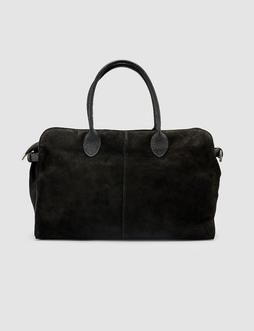 Women 100% Genuine Leather Suede Black Bag