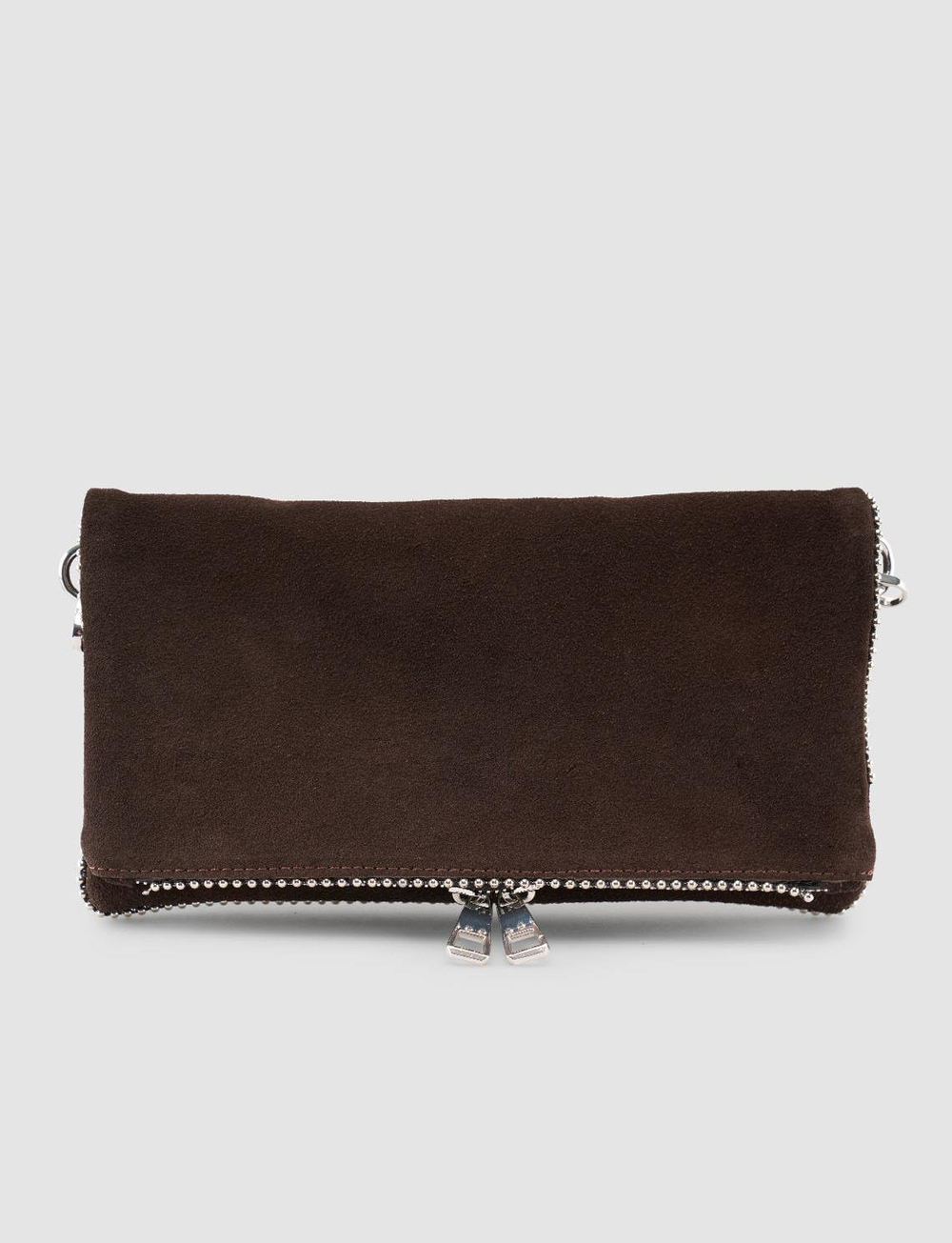 Cabani Zımba Detaylı Kahverengi Süet Kadın Omuz Çantası