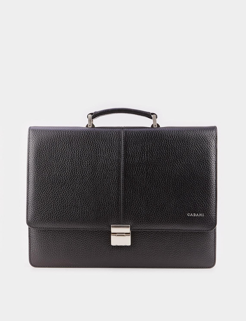 Men Black Genuine Leather Briefcase