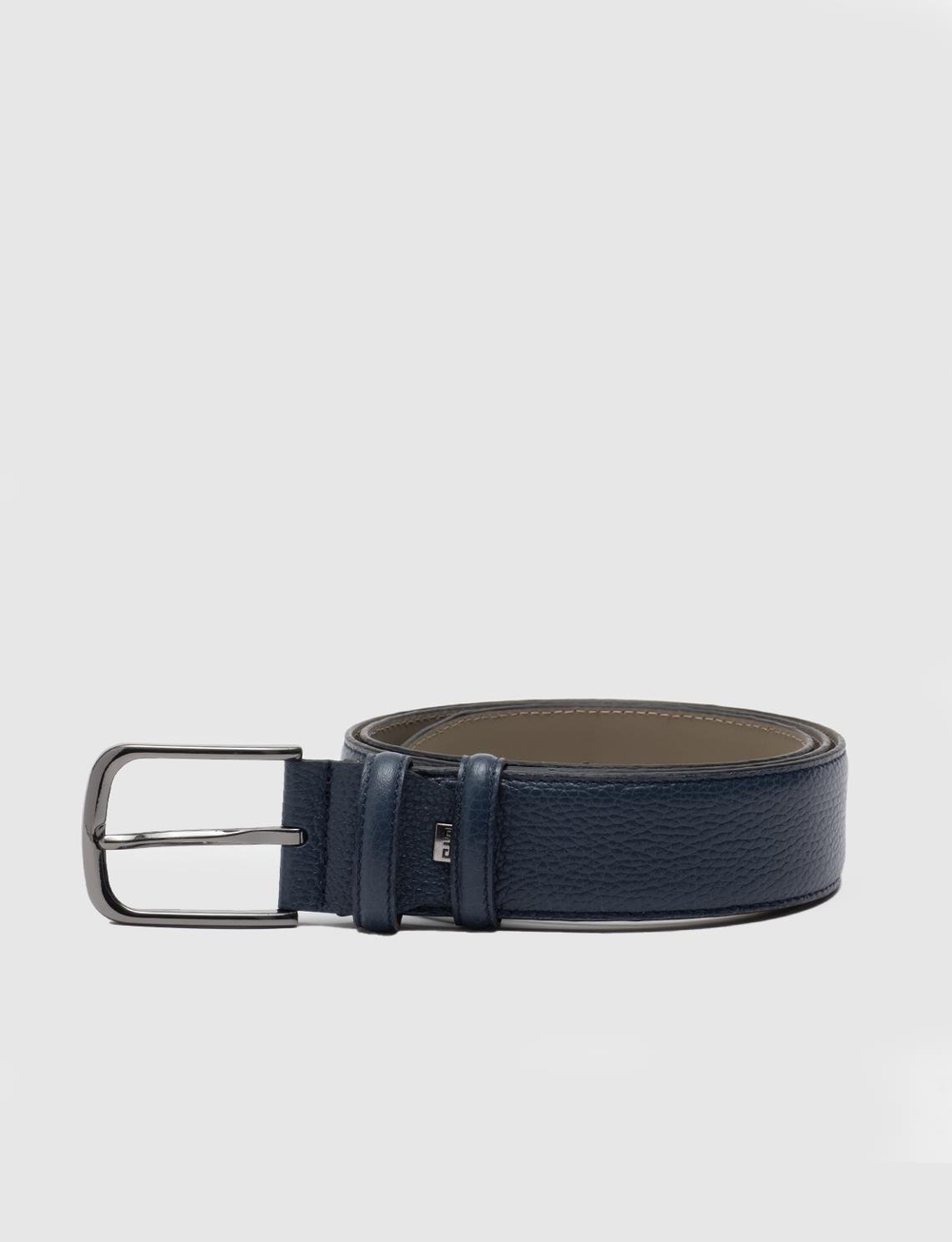 Men Navy Blue Genuine Leather Belt