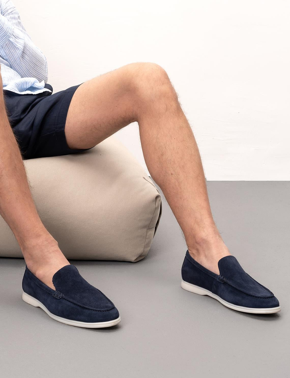 Hakiki Deri Lacivert Süet Erkek Günlük Ayakkabı