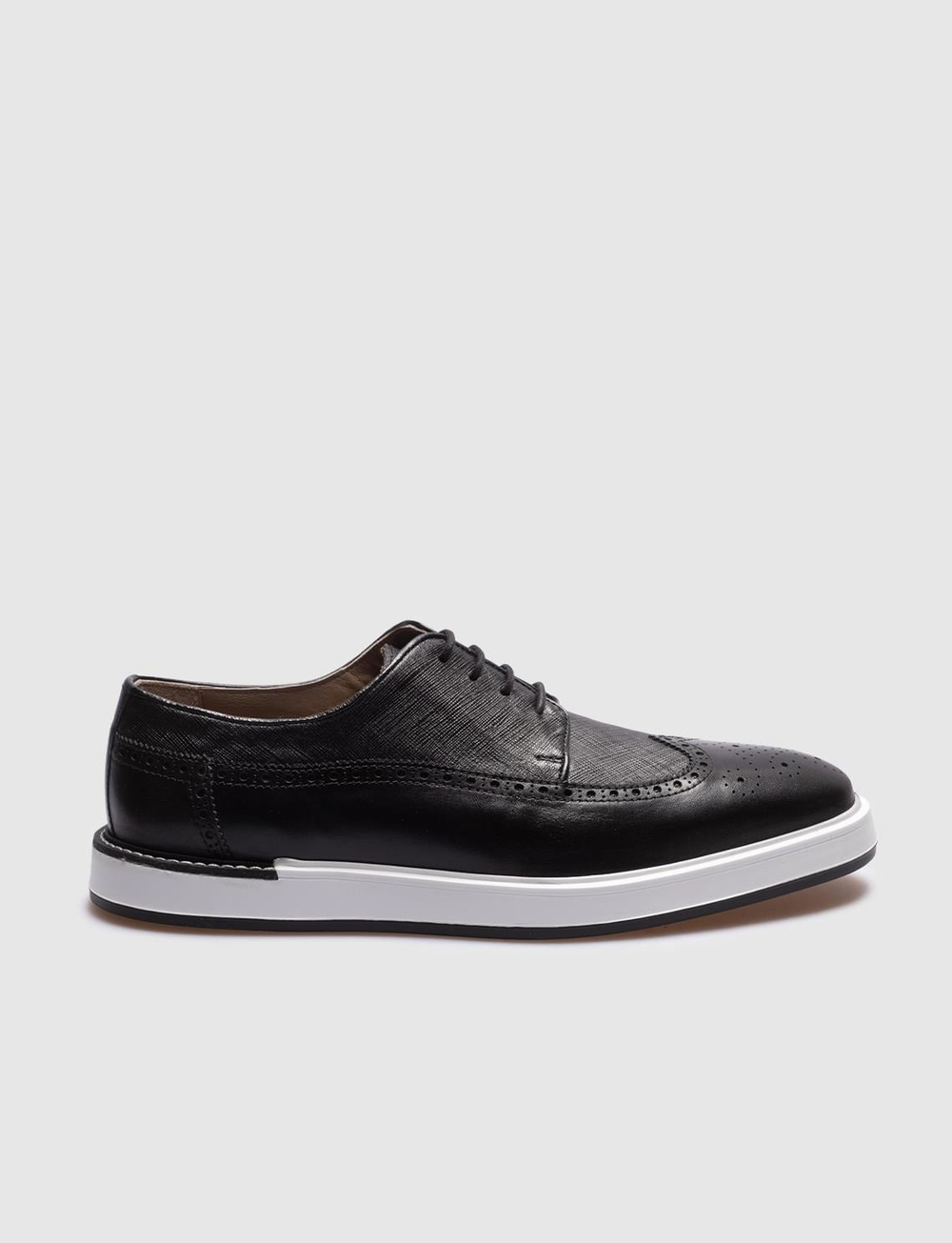Men Black Genuine Leather Brouge Shoes