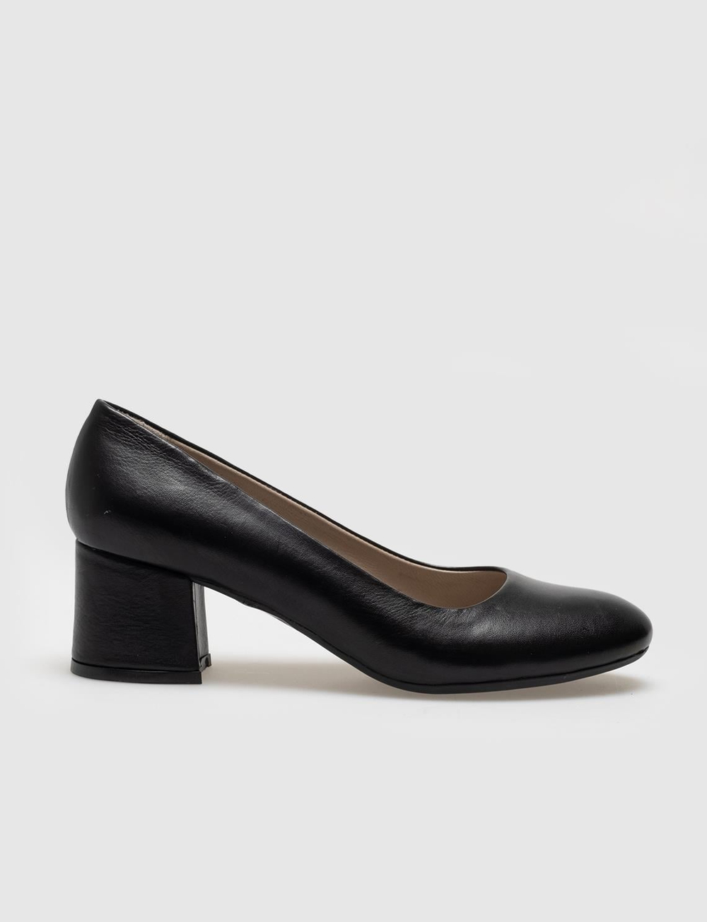 Women Black Genuine Leather Wedge Heeled Shoes