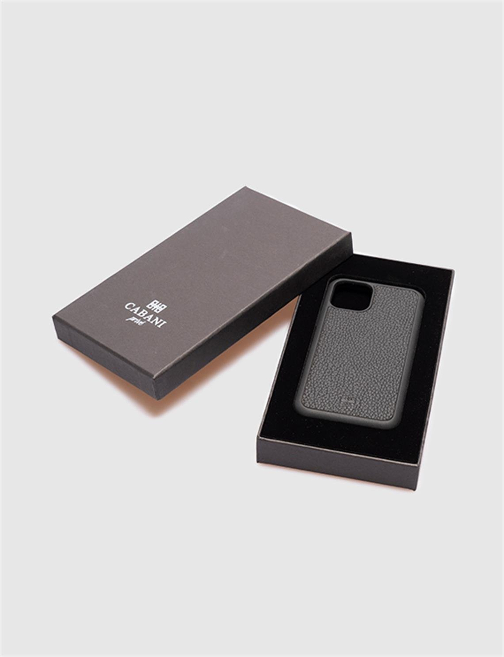 Hakiki Deri Siyah Unisex Telefon Kılıfı