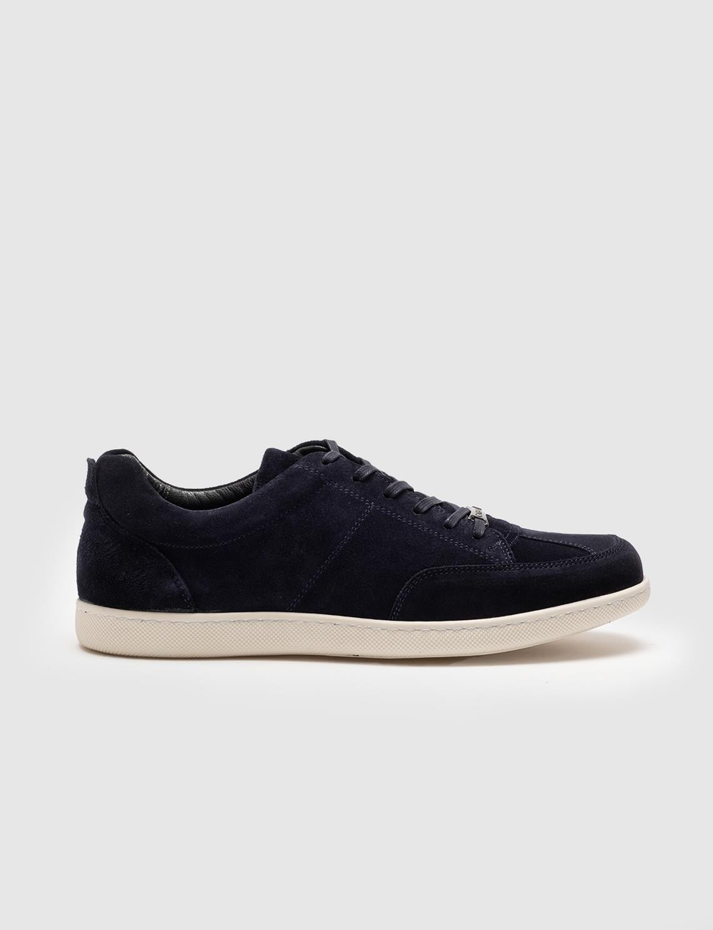 Men Navy Blue Genuine Leather Suede Lace Up Casual Shoes