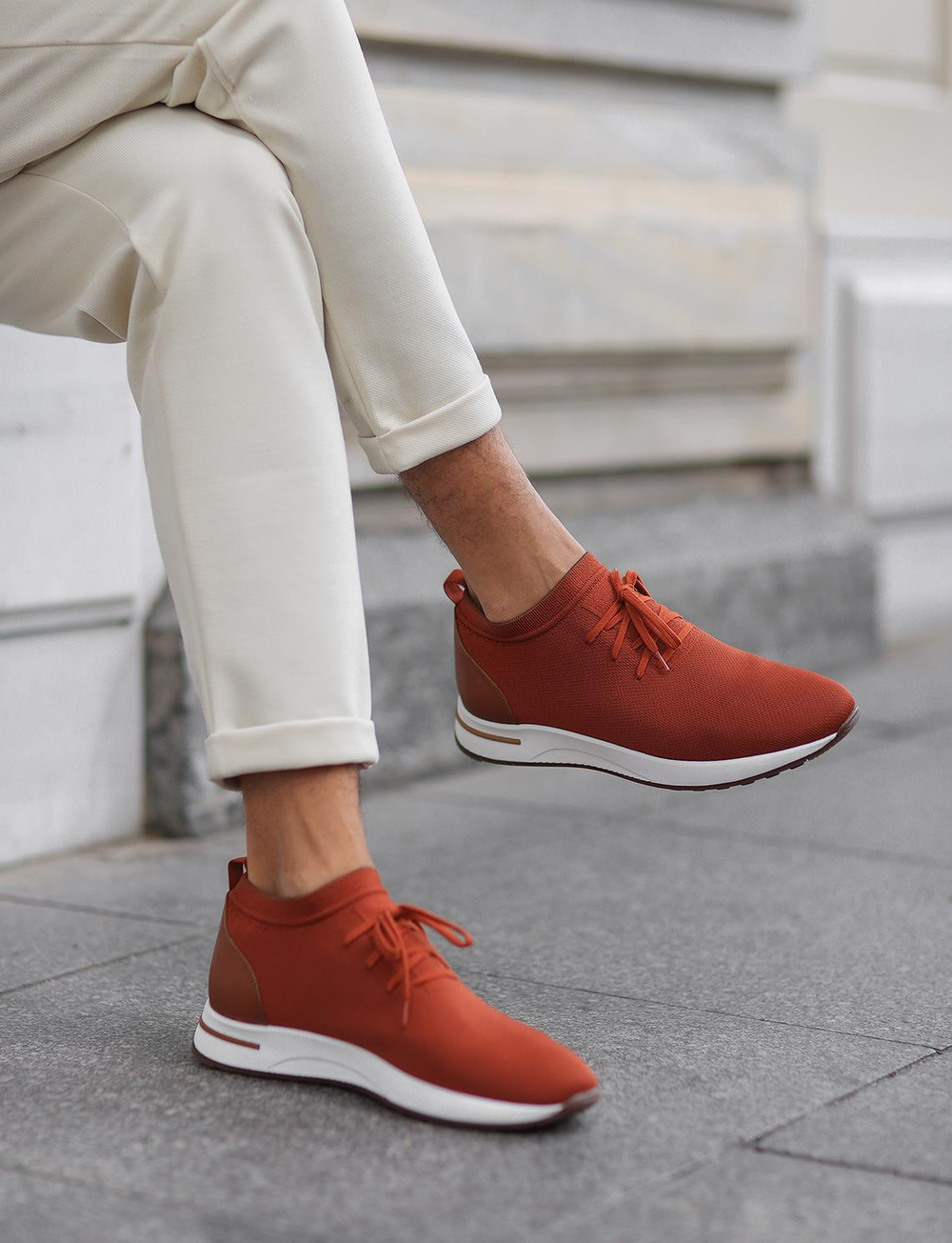 Triko Kiremit Bağcıklı Erkek Spor Ayakkabı