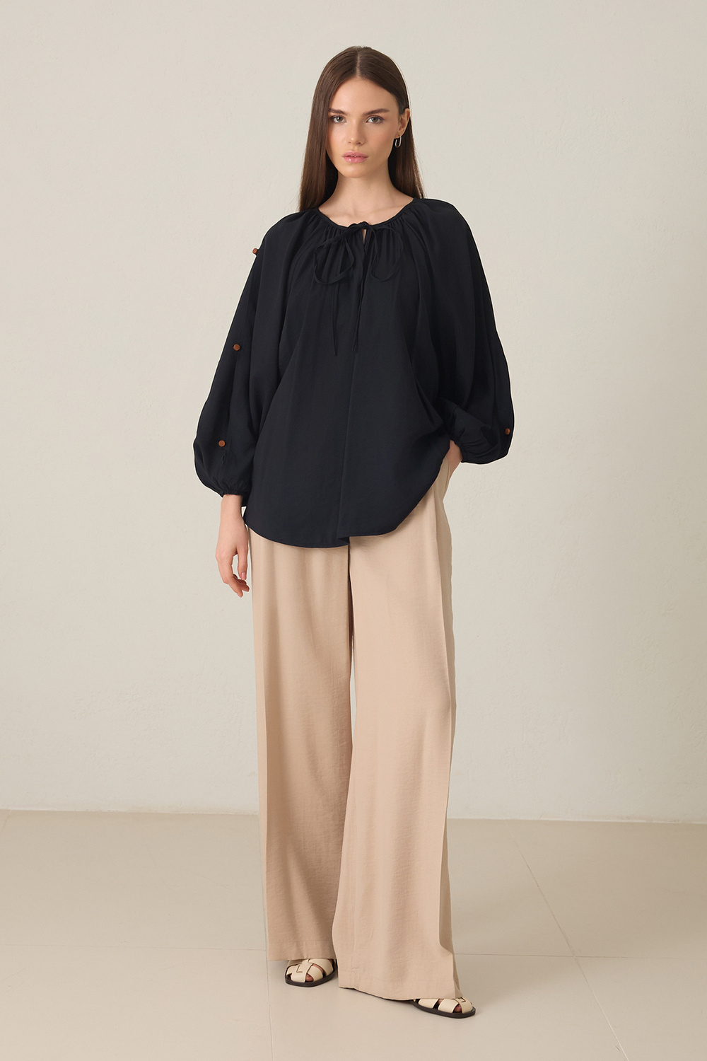 Siyah 1YB2CBL1323 BLUZ Kadın Bluz modelleri