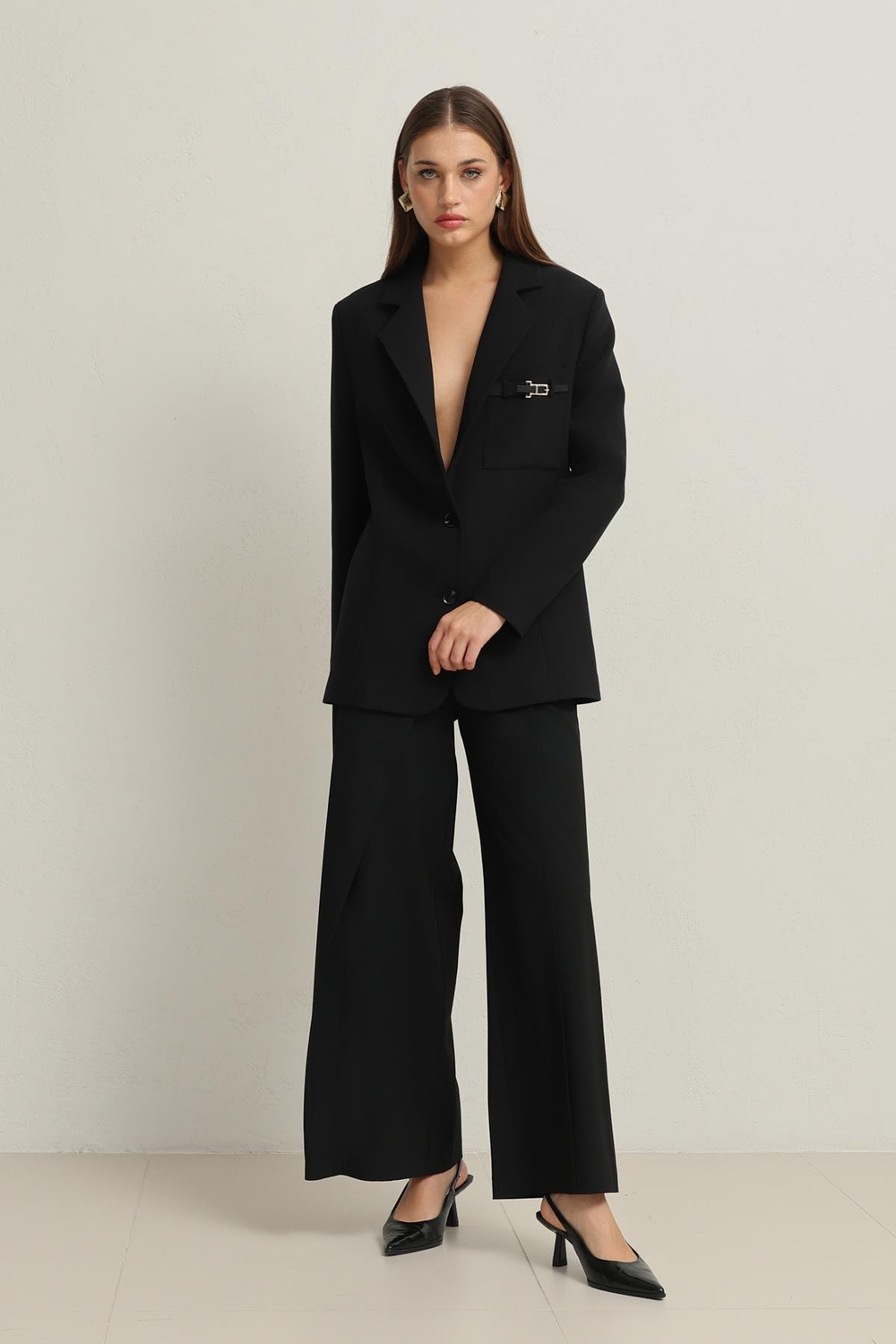 Siyah Cep Detaylı Ceket Kadın Ceket modelleri