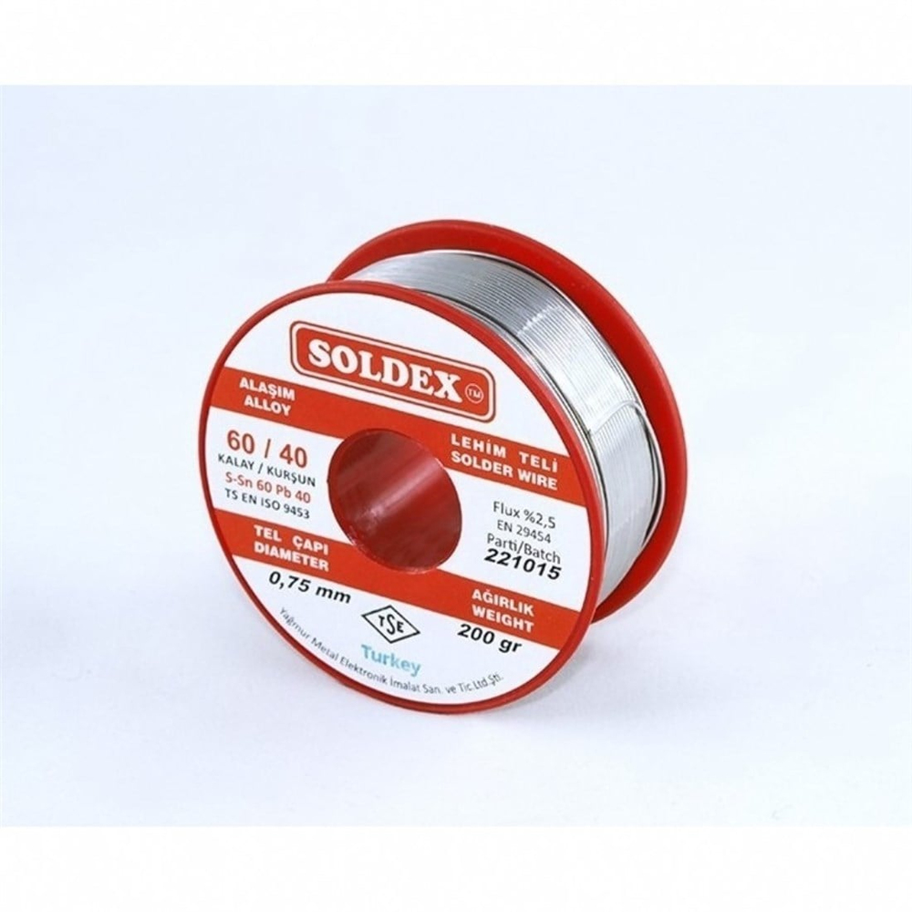 0,75mm 200Gr Soldex Lehim Teli Sn60 Pb40