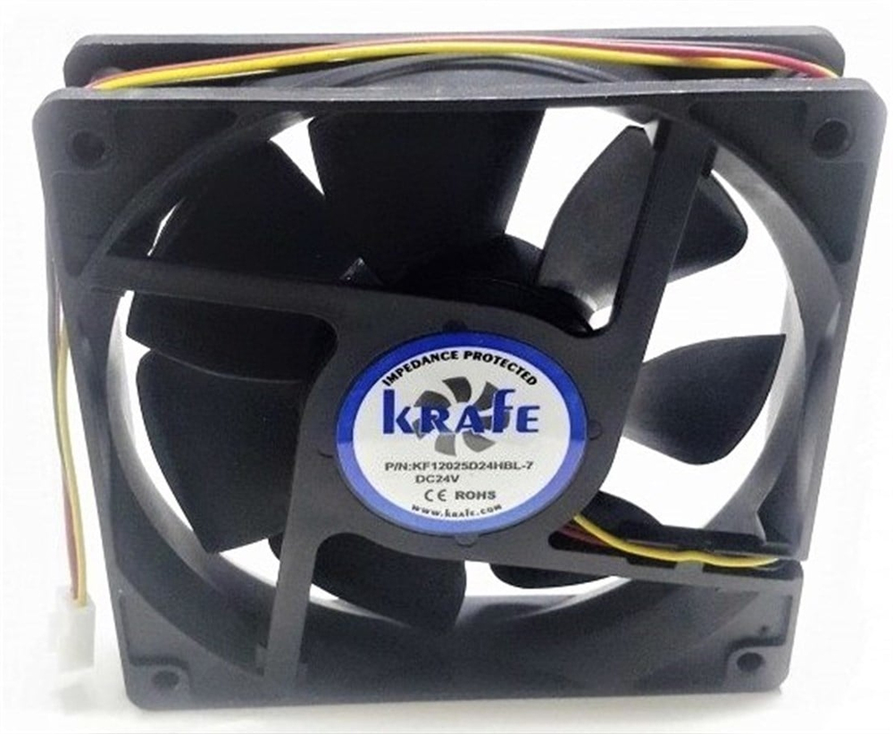 120x120x38 24V DC Krafe 3 Kablolu Kare Fan 0.60A