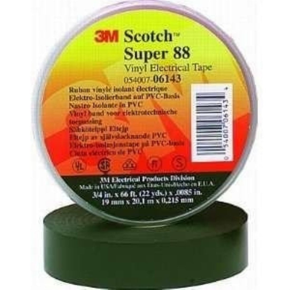 3M Scotch 88 Üst Sınıf Vinil Elektrik Bant 19x6 mt