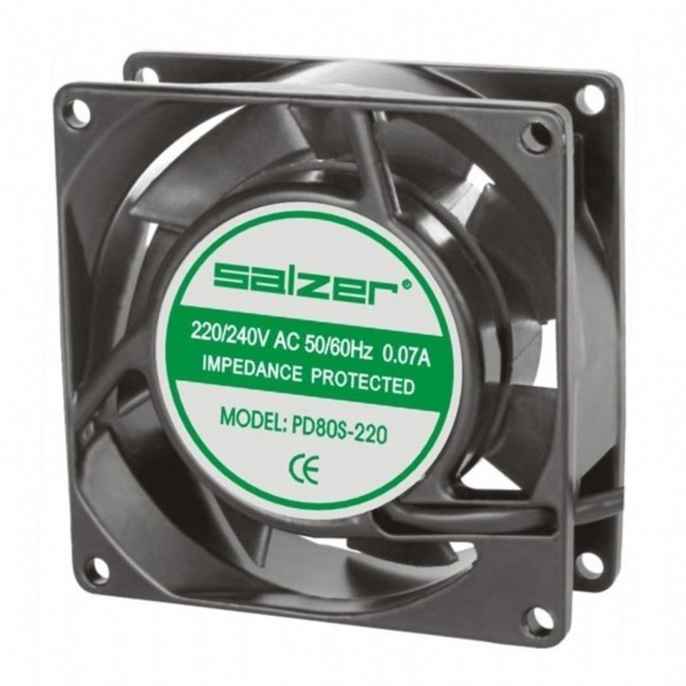 80x80x38 mm 220v ac salzer sleeve kablolu kare fan