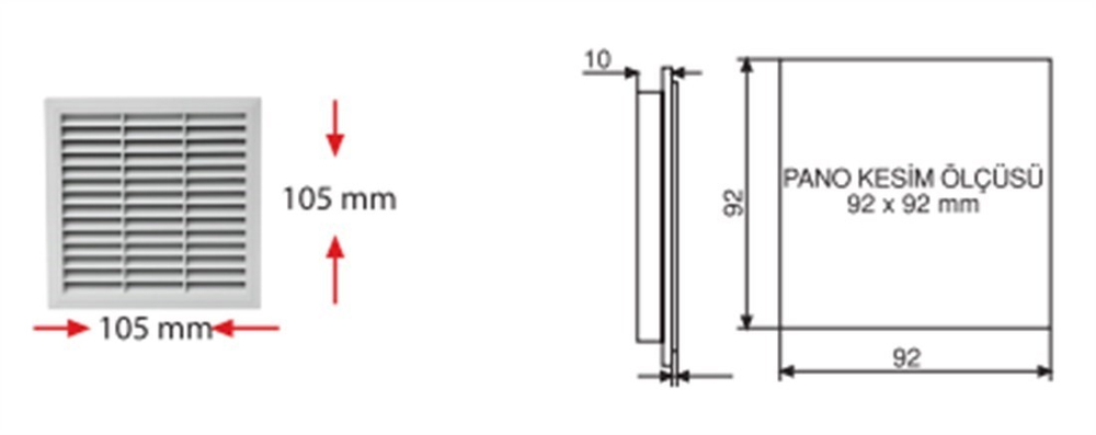 105x105 mm fan filtresi 100 adet özel fiyat